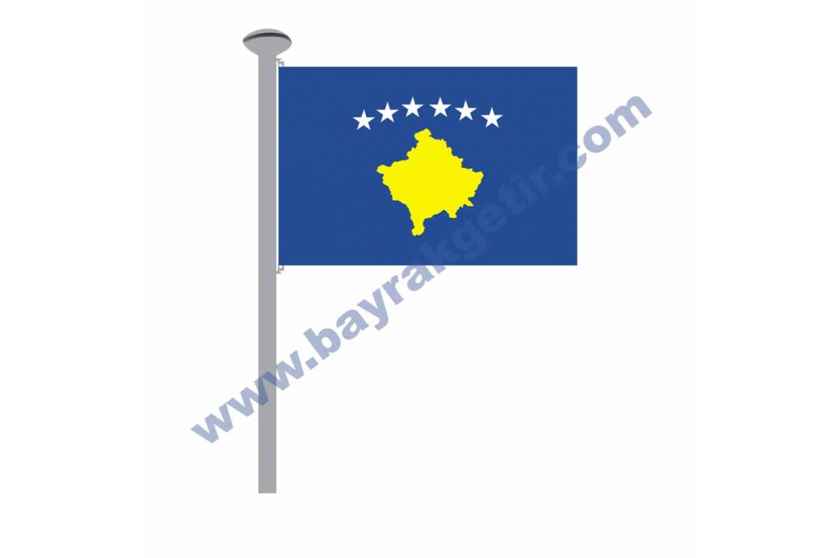 KOSOVA GÖNDER BAYRAK 50x75 ( EBAT SEÇİNİZ )